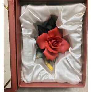 The Christmas Rose Ceramic Figurine with Poem and Decorative Box Holiday Gift